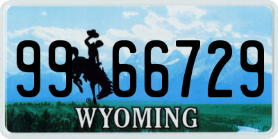 WY license plate 9966729