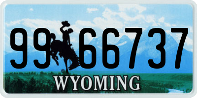 WY license plate 9966737