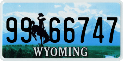 WY license plate 9966747