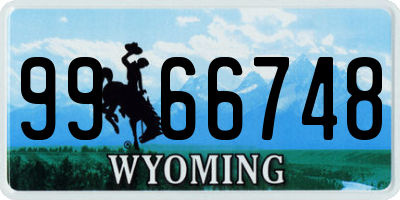 WY license plate 9966748