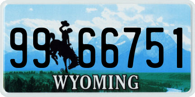 WY license plate 9966751