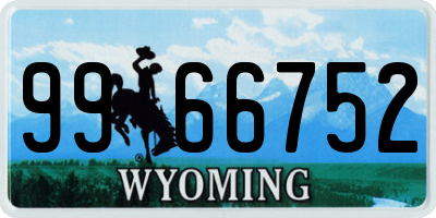 WY license plate 9966752