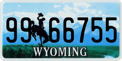 WY license plate 9966755