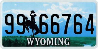 WY license plate 9966764