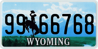 WY license plate 9966768