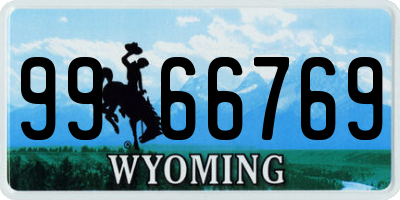WY license plate 9966769