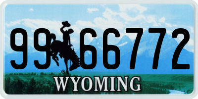 WY license plate 9966772