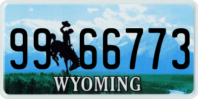 WY license plate 9966773