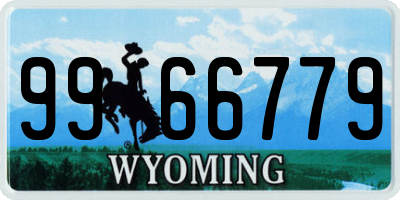 WY license plate 9966779