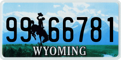 WY license plate 9966781