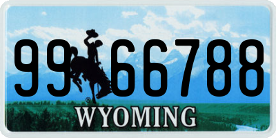 WY license plate 9966788