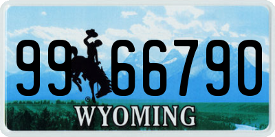 WY license plate 9966790