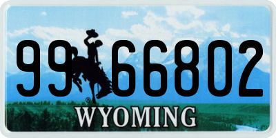 WY license plate 9966802
