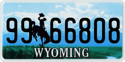 WY license plate 9966808