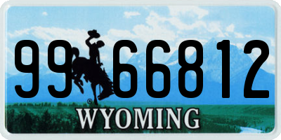 WY license plate 9966812