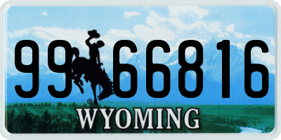 WY license plate 9966816