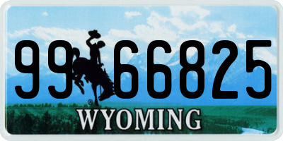 WY license plate 9966825