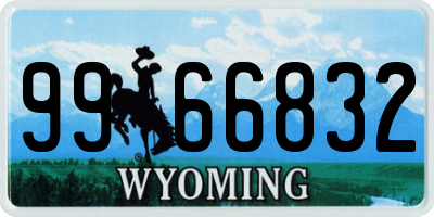WY license plate 9966832