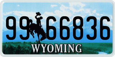 WY license plate 9966836