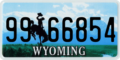 WY license plate 9966854