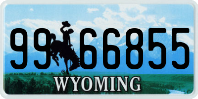 WY license plate 9966855