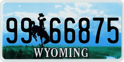 WY license plate 9966875