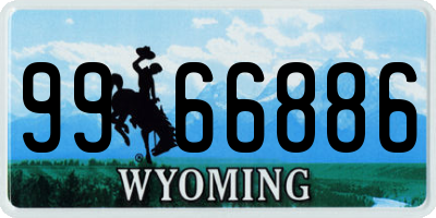 WY license plate 9966886
