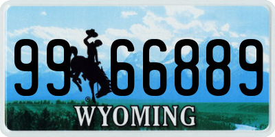 WY license plate 9966889