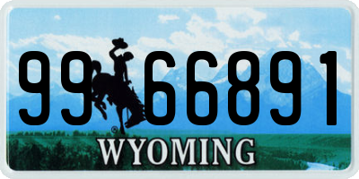 WY license plate 9966891