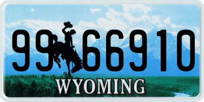 WY license plate 9966910