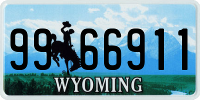 WY license plate 9966911