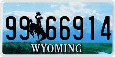 WY license plate 9966914