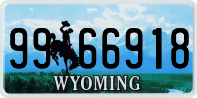 WY license plate 9966918