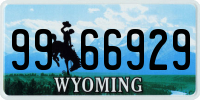 WY license plate 9966929