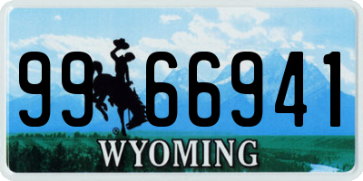 WY license plate 9966941