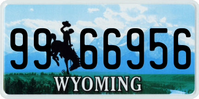 WY license plate 9966956