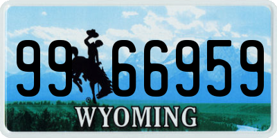 WY license plate 9966959