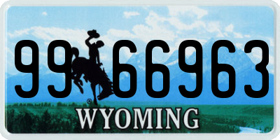 WY license plate 9966963