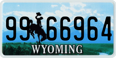 WY license plate 9966964