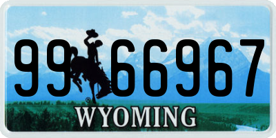 WY license plate 9966967