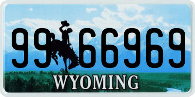 WY license plate 9966969