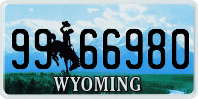 WY license plate 9966980