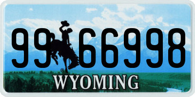 WY license plate 9966998