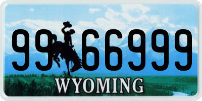 WY license plate 9966999