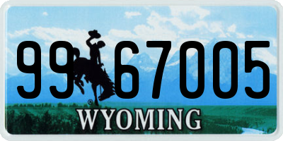 WY license plate 9967005