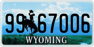 WY license plate 9967006