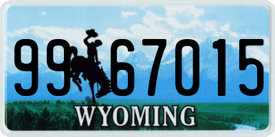 WY license plate 9967015