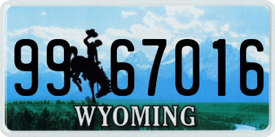 WY license plate 9967016