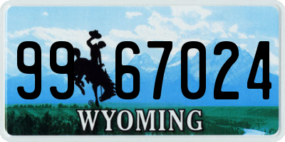 WY license plate 9967024