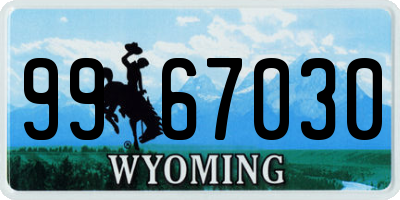 WY license plate 9967030